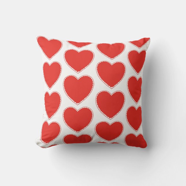 Red Heart Vintage Valentine Throw Pillow (Front)