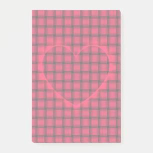Red Heart w/American Rose Colour Weave Pattern Post-it Notes