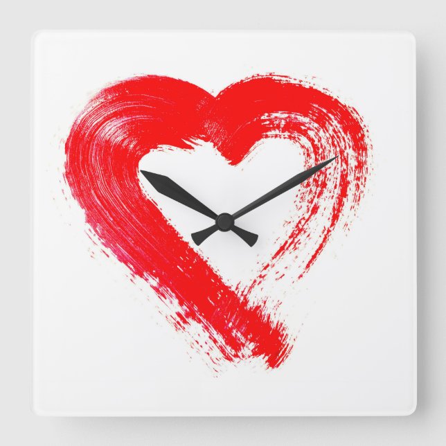 Red Heart Wall Clock  (Front)