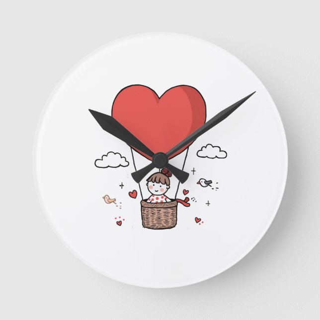 Red Heart Wall Clock – Valentine’s Day Home Decor (Front)