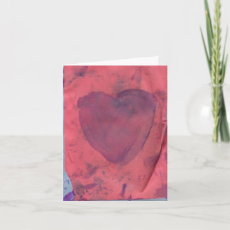 Red Heart Watercolor Note Card