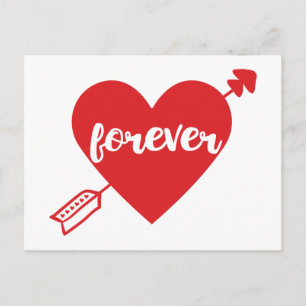 Red Heart Wedding Bridal Shower Love Engagement Postcard