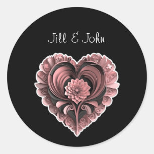Red Heart Wedding Envelope Sticker Labels Seal