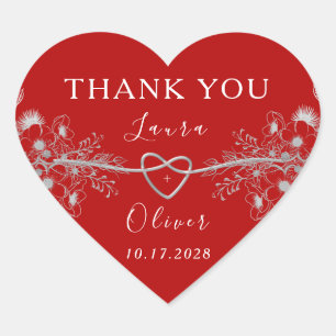 Red Heart Wedding Heart Sticker