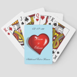 Red Heart Wedding Playing Cards