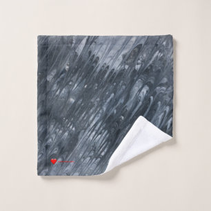 Red Heart White Black Minimal Meteor Shower Wash C Cloth