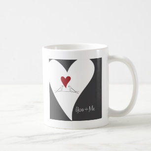 Red Heart White Doves In Love Rustic Modern Coffee Mug