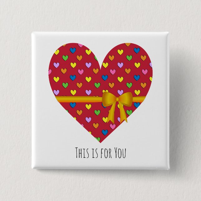 Red Heart With a Bow Button (Front)