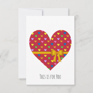 Red Heart With a Bow Flat Greeting Card