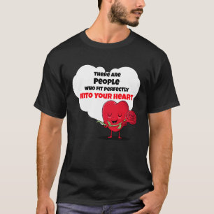 Red Heart With A Rose And A Lovely Love Quote T-Shirt