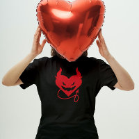 Red Heart with devil horns and a tail