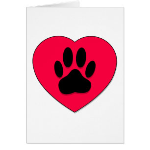Red Heart With Dog Paw Print