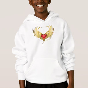 Red Heart with Golden Wings