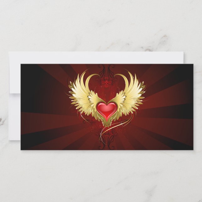Red Heart with Golden Wings (Front)