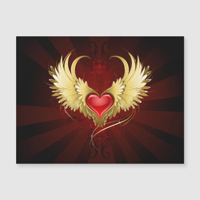Red Heart with Golden Wings (Front)