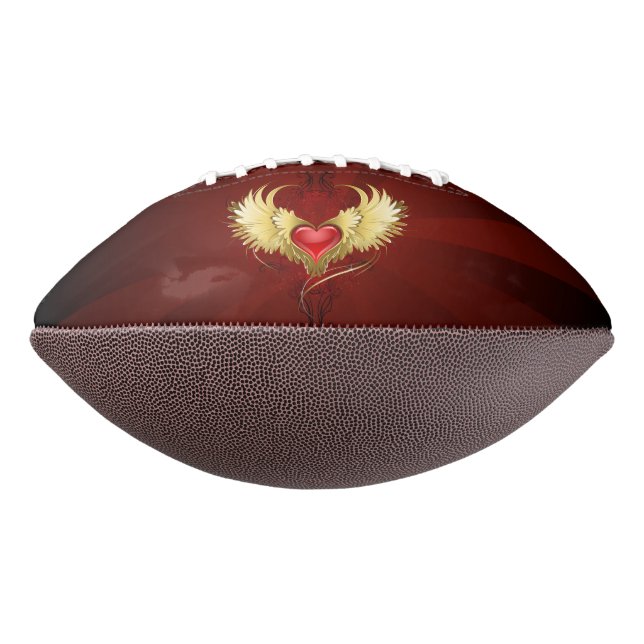 Red Heart with Golden Wings American Football (Rotated 270)