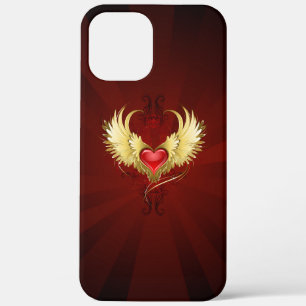 Red Heart with Golden Wings iPhone 12 Pro Max Case