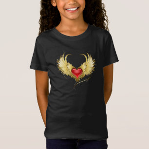 Red Heart with Golden Wings T-Shirt
