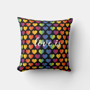red heart with speckels pattern cushion
