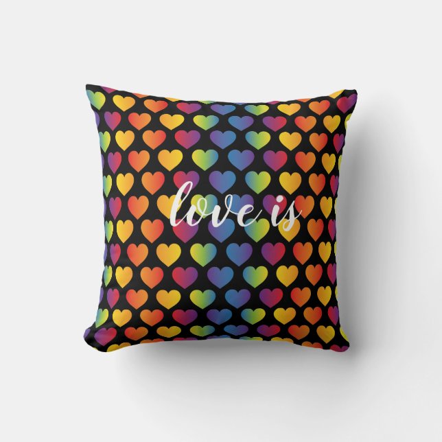 red heart with speckels pattern cushion (Front)