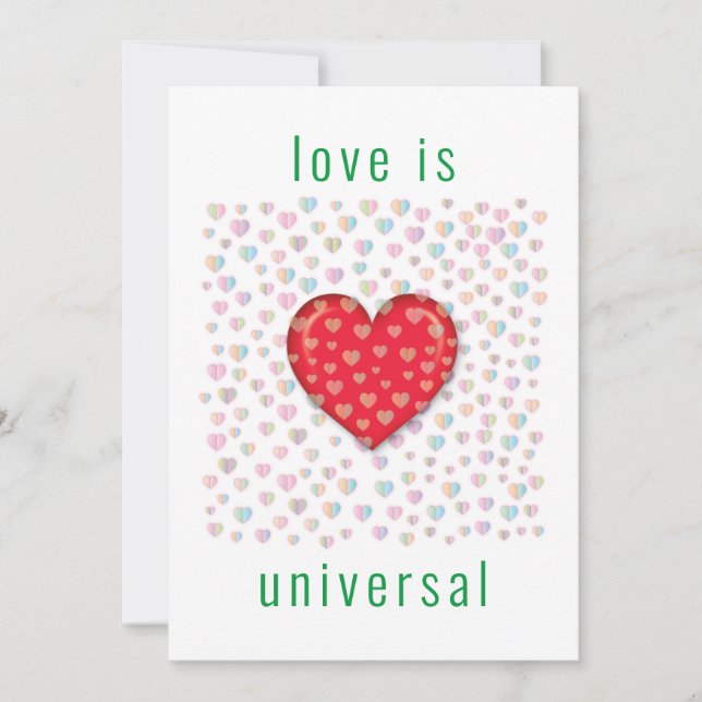red heart with speckels pattern invitation (Front)