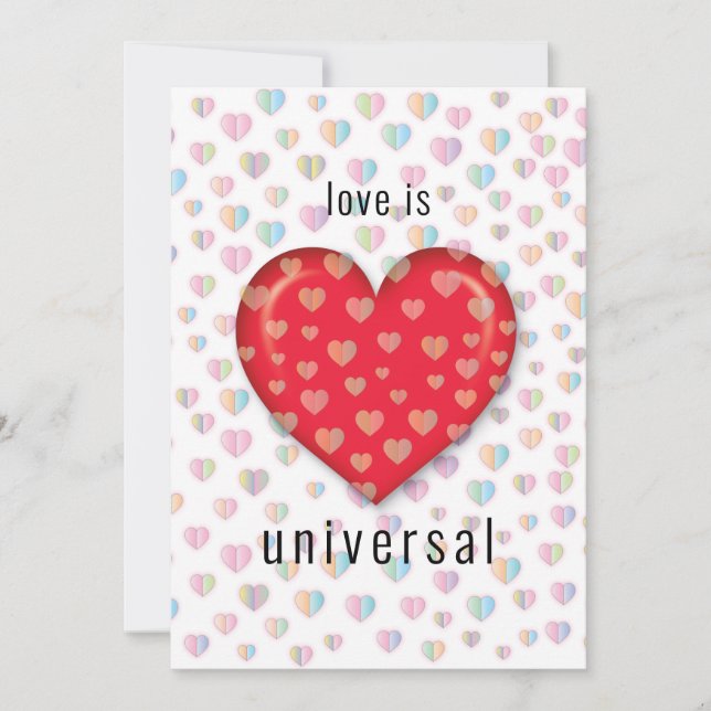 red heart with speckels pattern invitation (Front)