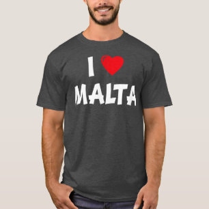 Red Heart Women Men Holiday Maltese I Love Malta T-Shirt