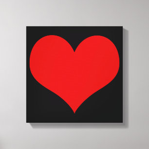 Red Heart Wrapped Canvas