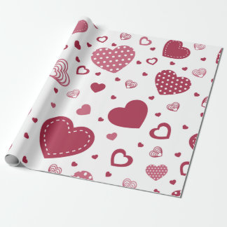 Red Heart wrapping paper