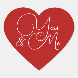 Red Heart ''You & Me'' for Valentine's   Heart Heart Sticker