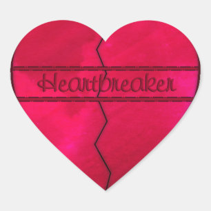 Red heartbreaker broken heart sticker