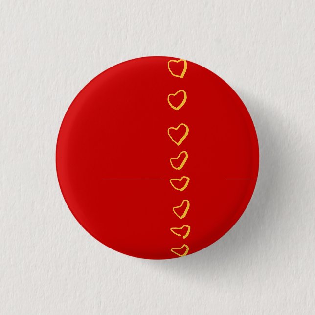 Red Hearts  3 Cm Round Badge (Front)