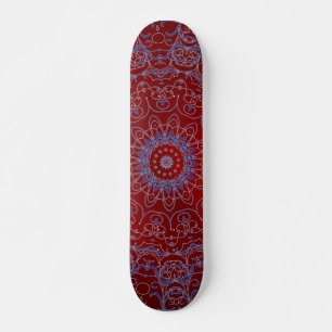 Red Hearts and Blue Lace Skateboard