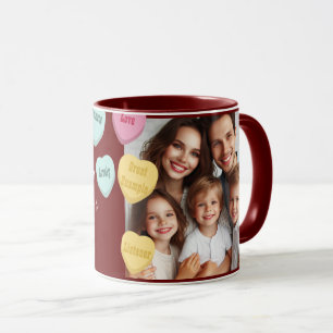 Red Hearts and Photo Message Spanish Mothers Day Mug