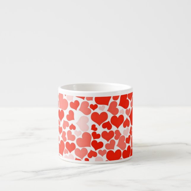 Red Hearts Background Espresso Cup (Front)