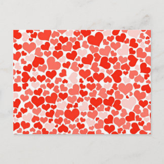 Red Hearts Background Postcard