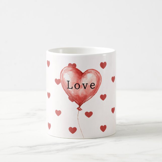 Red Hearts Balloon  Coffee Mug (Center)