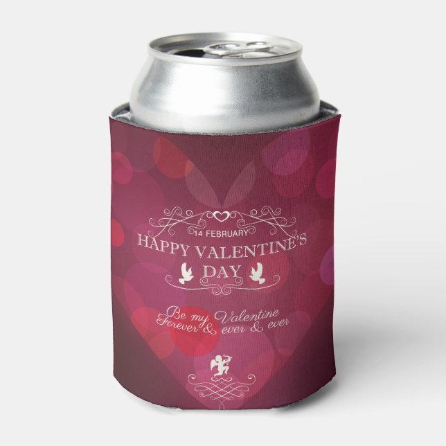 Red Hearts- Be My Valentine Can Cooler (Can Front)
