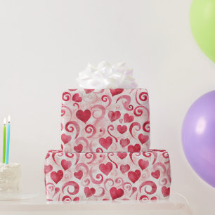 Red Hearts Birthday Wrapping Paper