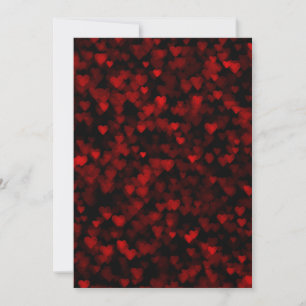 Red Hearts Blurry Vision Dark Black Romantic Love Invitation
