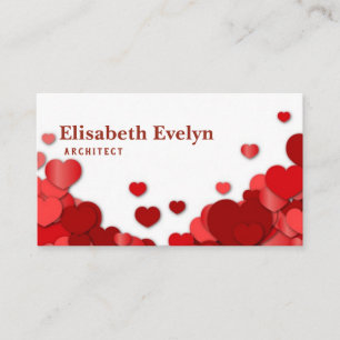 Red hearts business card