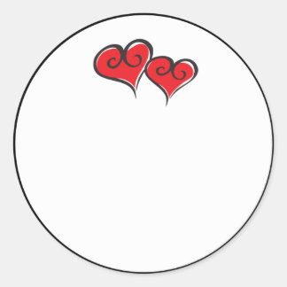 red-hearts classic round sticker
