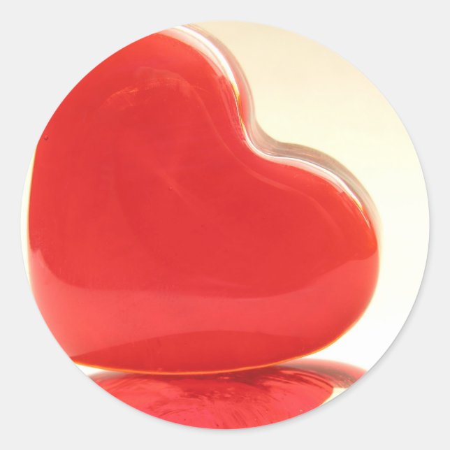 Red Hearts Classic Round Sticker (Front)