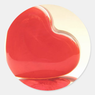 Red Hearts Classic Round Sticker