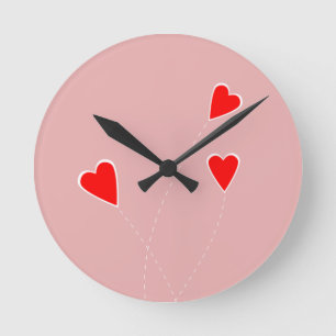 Red Hearts Clock