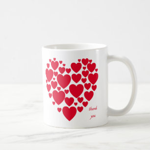 Red hearts coffee mug