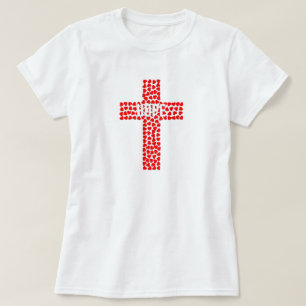 Red Hearts Cross - a symbol of Hope T-Shirt