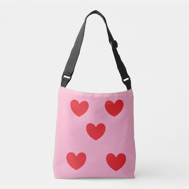 Red Hearts crossbody bag (Front)