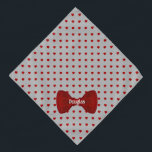 Red Hearts Cute Bow Tie Personalised Grey Pet Bandana<br><div class="desc">Red hearts sprinkled over a grey canvas, finished with a cute matching bow tie, and personalised with your pet's name. Fill in the template to add your pet's name, or remove the name option altogether; whichever you prefer. Background colour can be changed, using the edit menu. Text style, size, and...</div>