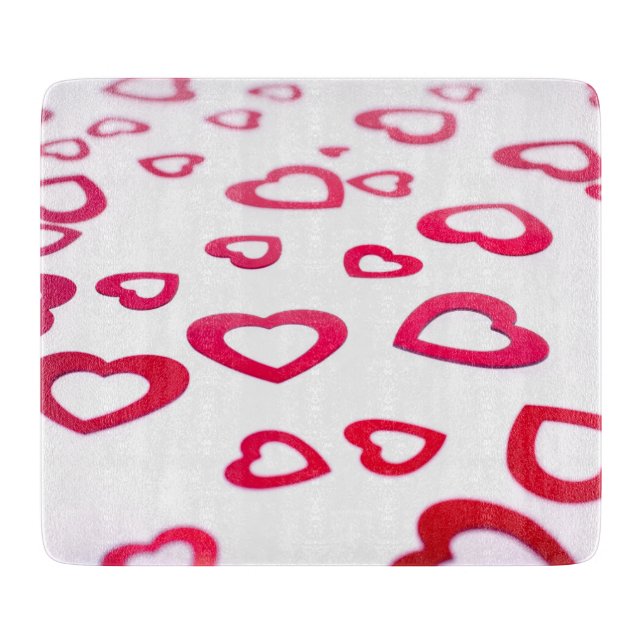 Red hearts cutting board (Front)